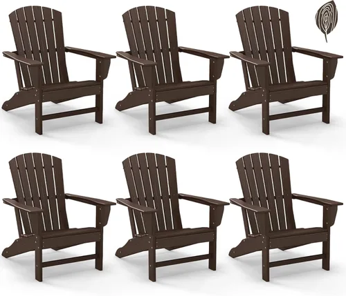 Miniatura 13 de GREENVINES Juego de 4 sillas Adirondack Plástico de polietileno de alta densidad Silla para hoguera de gran tamaño Todo tipo de clima Aqua