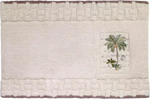 Miniatura 8 de Avanti Linens - Cortina de ducha de tela, decoración de baño de inspiración tropical (colección Colony Palm, marfil)
