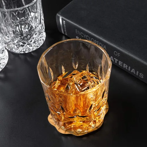 Miniatura 6 de KANARS Juego de 4 vasos de whisky estilo antiguo con caja de lujo - 10 oz. Utensilio de bar con base pesada para whisky escocés, bourbon, licor