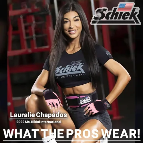 Miniatura 5 de Schiek Sports 520 - Guantes de levantamiento de pesas sin dedos para mujer Rosa
