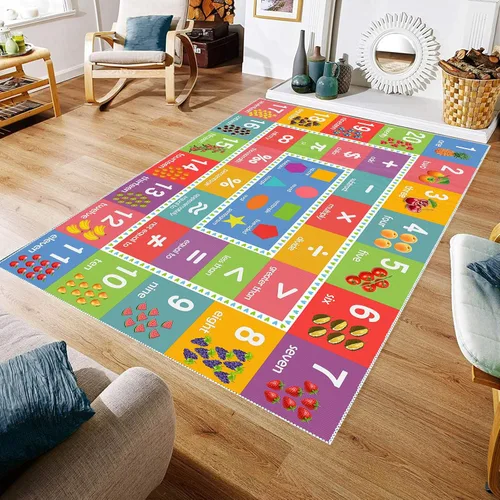 Miniatura 39 de ABC - Alfombra educativa del alfabeto, alfombra de juego de 4 x 6 pies para niños, sala de juegos, tapete antideslizante para niños y niñas Alphabet