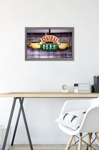 Miniatura 6 de Trends International Friends - Póster de pared de Central Perk, 14.725 x 22.375 pulgadas, versión enmarcada de madera de granero