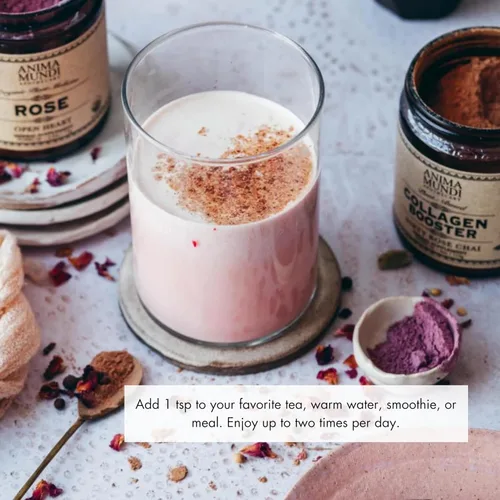Miniatura 3 de Anima Mundi Apothecary Polvo potenciador de colágeno vegano, Dirty Rose Chai - Suplemento de belleza para piel, cabello y uñas - Polvo de apoyo