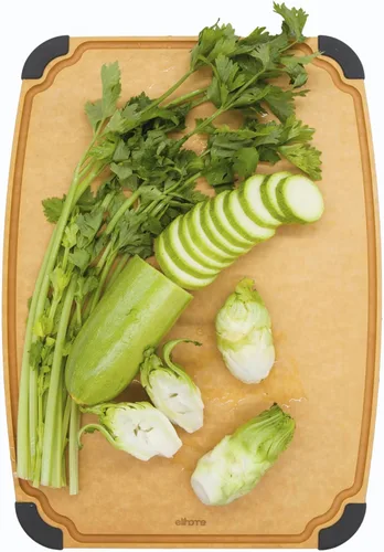 Miniatura 11 de Elihome Essential Series - Juego de tablas de cortar de madera 2 en 1 para cocina, tabla de madera para cortar verduras, pan, queso, carne