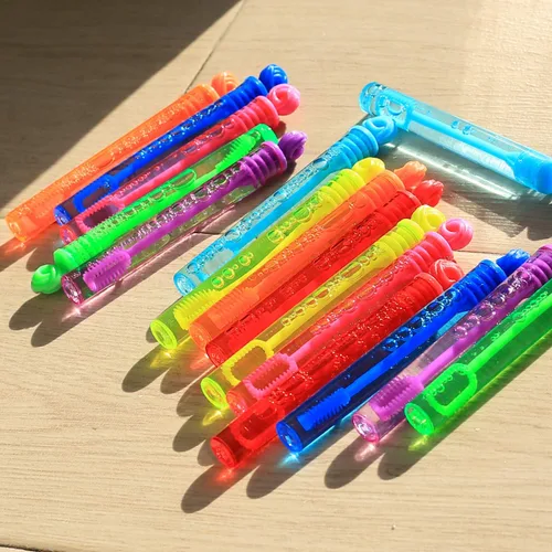 Miniatura 4 de Paquete de 64 varitas de burbujas de burbujas, mini varitas de burbujas de neón, sin olor, no tóxico, juguete de baño para niños, regalo