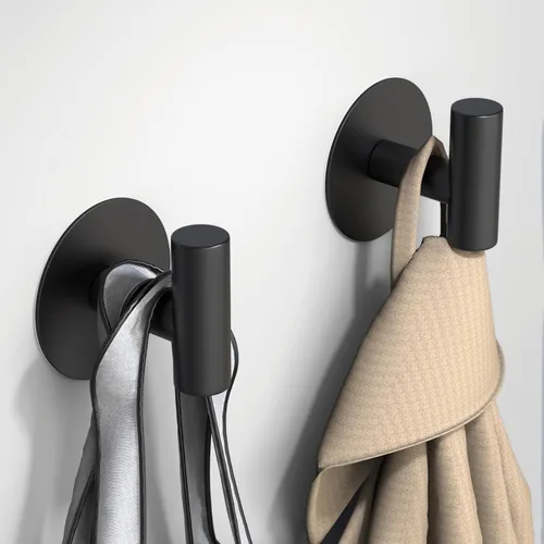 Miniatura 2 de Ganchos de pared autoadhesivos, ganchos de pared de acero inoxidable resistentes, ganchos para toallas para colgar batas, delantales, abrigos