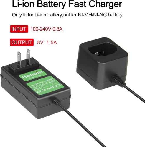 Miniatura 5 de Batería y cargador de 2000mAh 8V para DEWALT DCB080 DW4390 DCF680 DCF680N1 DCF680N2 DCF680G2 DCF682 DCL023 DCB095 Batería
