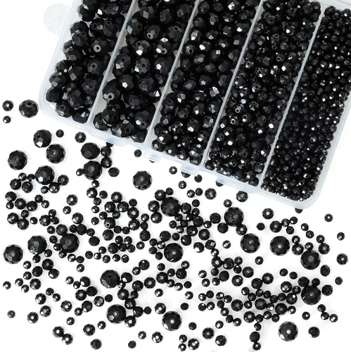800 cuentas redondas de cristal de 0.236/0.396/0.394 pulgadas para joyas de bricolaje, ideales para pulseras, collares, colgantes y proyectos de