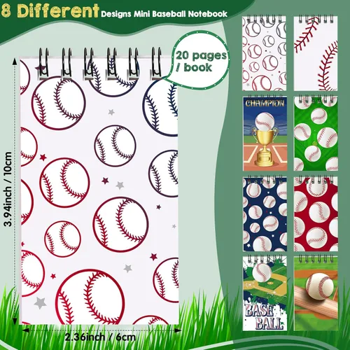 Miniatura 2 de Faccito 32 piezas de mini bloc de notas deportivos, baloncesto, béisbol, fútbol, suministros para fiestas, bolsas de regalo, bloc de notas