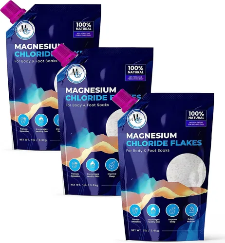 Miniatura 11 de Sales de baño de escamas de magnesio del Mar Muerto Suplemento de magnesio premium Sales de baño (10 libras)