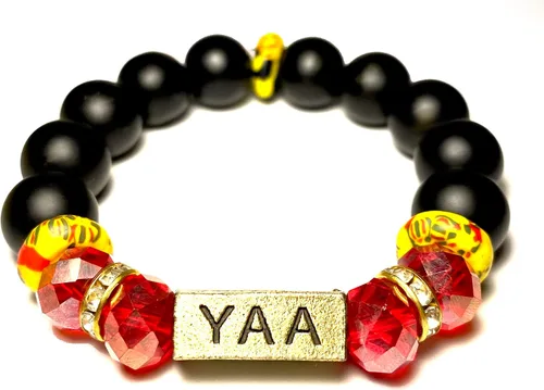 Miniatura 86 de Pulseras africanas tradicionales con nombre nacido en el día para mujeres de Ghana, materiales naturales, ajuste cómodo y holgado