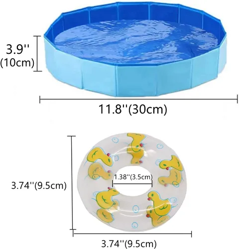 Miniatura 2 de Piscina de dragón barbudo con flotador inflable – Plegable plegable para bañera, bañera y reptil collar anillo para lagartos anfibios, suministros