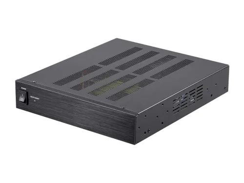 Monoprice Unity - Amplificador de potencia de 100 W, puente, disparadores de entrada/salida de 12 voltios, conector Euroblock, negro