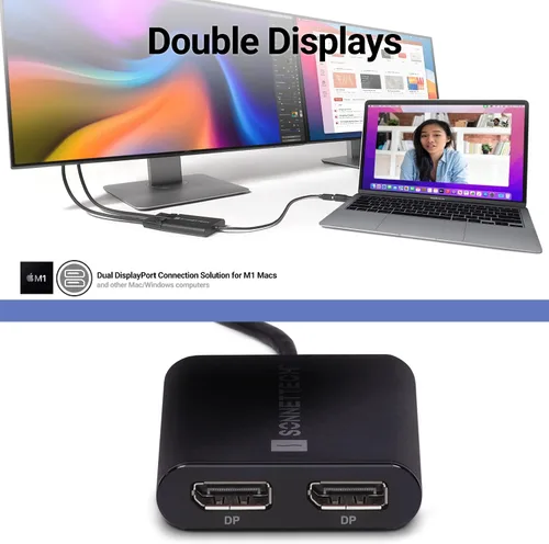 Miniatura 2 de Sonnet DisplayLink Dual 4K 60Hz DisplayPort Adapter - USB 3.0 y Thunderbolt - Mac y PC