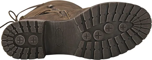 Miniatura 6 de GLOBALWIN - Botas de combate de equitación altas con cordones para mujer, cómodas botas góticas de motocicleta para mujer con cremallera y tacón