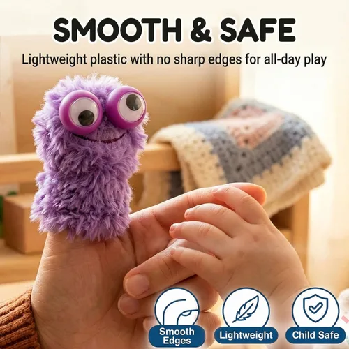 Miniatura 3 de 3 Otters Marionetas de dedo para niños pequeños, anillos Googly Eye On para niños, recuerdos de fiesta, premios escolares, bolsas de regalo