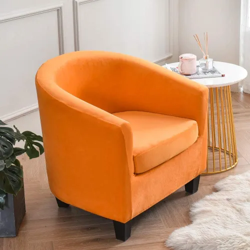 Miniatura 10 de OKYUK Fundas de terciopelo para silla de bañera, fundas de sofá de alta elasticidad, fundas de sofá, protector de muebles extraíble para sala