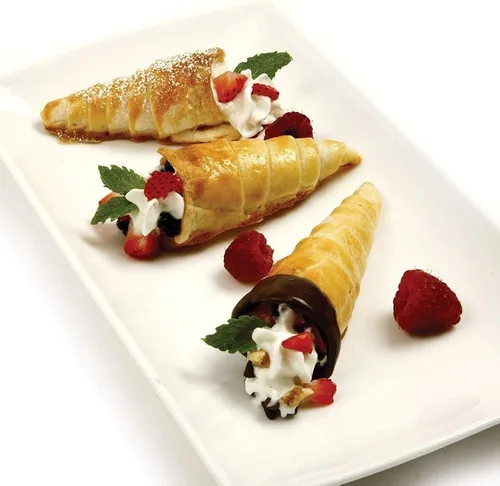 Miniatura 8 de Joyeee Paquete de 30 moldes antiadherentes grandes para cuerno crema, acero inoxidable de 5 pulgadas para cocinar pasteles daneses, forma de #76