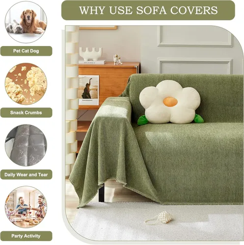Miniatura 154 de STACYPIK Funda de sofá gris impermeable para perros, funda de sofá antideslizante para sofá de 3 cojines, funda seccional lavable para forma de L
