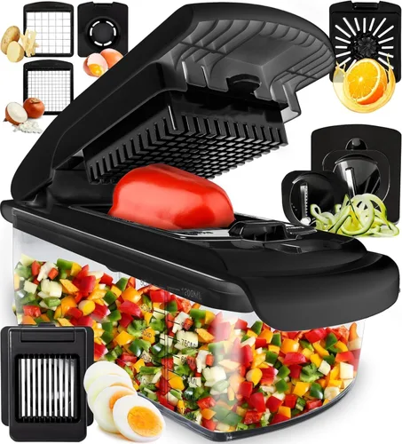 Miniatura 18 de Fullstar The Original Pro Chopper - Picador de verduras y espiralizador, picador de alimentos con recipiente, rebanador de frutas, accesorios