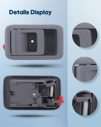 Miniatura 3 de ECCPP Manijas de puerta interior interior interior delantera del lado del conductor de repuesto para Toyota Tacoma gris 2001 2002 2003 2004