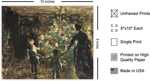 Miniatura 2 de Poster Master Impresión de pintura vintage de árbol de Navidad, póster retro de vacaciones, arte de invierno, diseño abstracto melancólico de pared