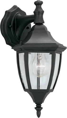 Designers Fountain Waterbury Luminaria Exterior, Farol de Pared Exterior de 14.25 Pulgadas con Aplique para Puerta Principal, Patio y Porche, Negro,