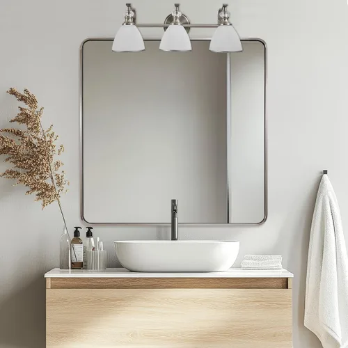 Miniatura 57 de ANDY STAR Espejo de baño negro de 24 x 30 pulgadas, espejos de tocador de baño negros para pared, espejo rectangular redondeado para fregadero