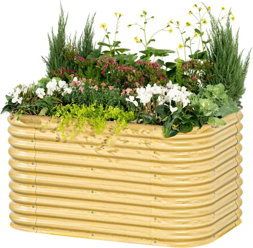 Miniatura 25 de Vego garden Jardinera elevada redonda de 32 pulgadas de alto y 42 pulgadas para jardín, para verduras, flores, patio, gris moderno