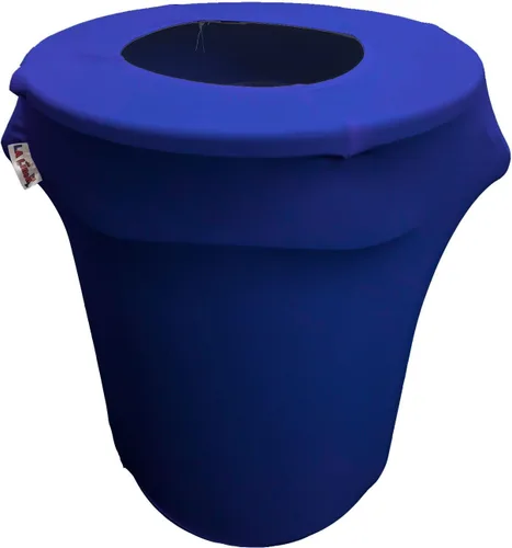 Miniatura 78 de LA Linen Cubierta para cubo de basura ajustable de elastano elástico de 32 galones, cubierta redonda para contenedor de residuos, decoración de Gris
