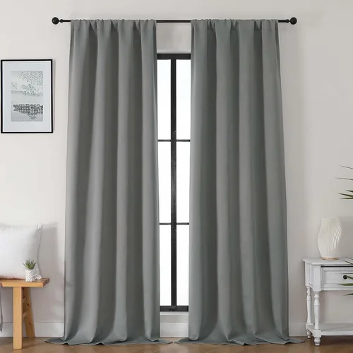 Miniatura 14 de Gwine Cortinas opacas para dormitorio, 54 pulgadas de largo, paneles de cortina de ventana con aislamiento térmico y reducción de ruido, cortinas