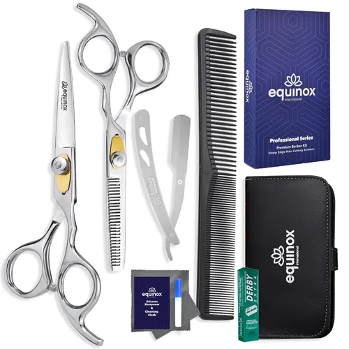 Equinox - Tijeras profesionales para el corte de cabello, longitud total de 6.5 pulgadas, tijeras prémium para hombres y mujeres, para uso en