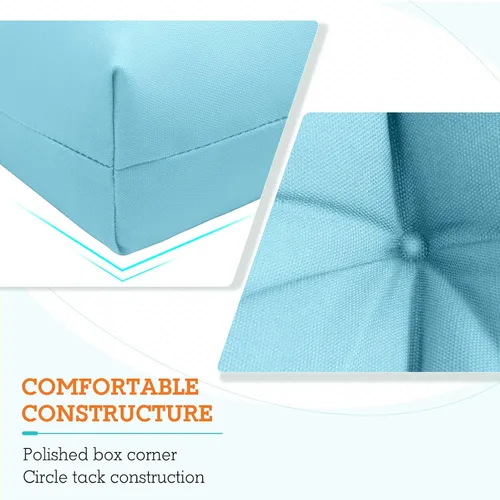 Miniatura 4 de EAGLE PEAK Cojín Acolchado para Silla de Patio con Respaldo Alto para Exteriores/Interiores, Juego de 1, 46'' x 22'', Azul Claro