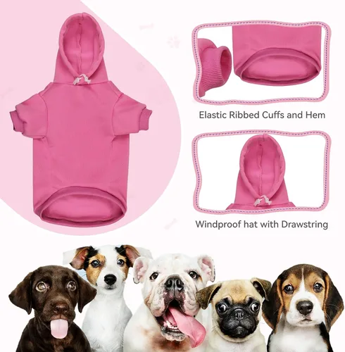 Miniatura 3 de Suéteres para perros grandes, suéter con capucha para perro de vellón cepillado suave sólido, ropa para mascotas, sudadera con capucha para mascotas