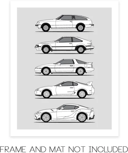 Miniatura 2 de Idea Network Póster hecho a mano compatible con la impresión de las generaciones Toyota Supra