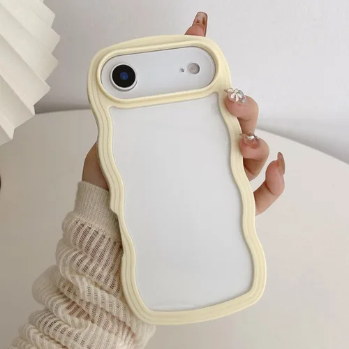 Miniatura 53 de QLTYPRI Funda compatible con iPhone 7/8/SE, bonita funda transparente con marco ondulado rizado para niñas y mujeres, funda protectora de TPU