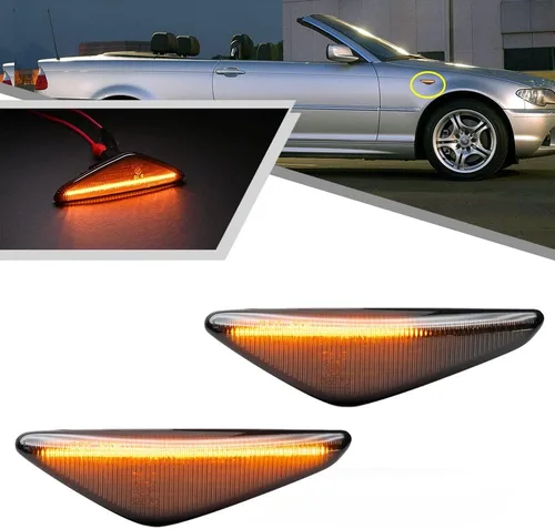 2 piezas de luces de señalización laterales LED intermitentes dinámicas ámbar para BMW Serie 3 E46 Coupé Convertible LCI 323Ci 325Ci 328Ci 330Ci