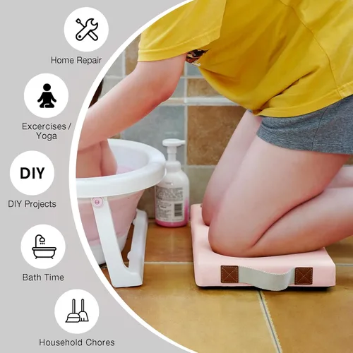Miniatura 5 de HappyPicnic Almohadilla de rodillas impermeable para jardín o baño, alfombrilla de espuma suave de 2 pulgadas de grosor para jardineros, soporte