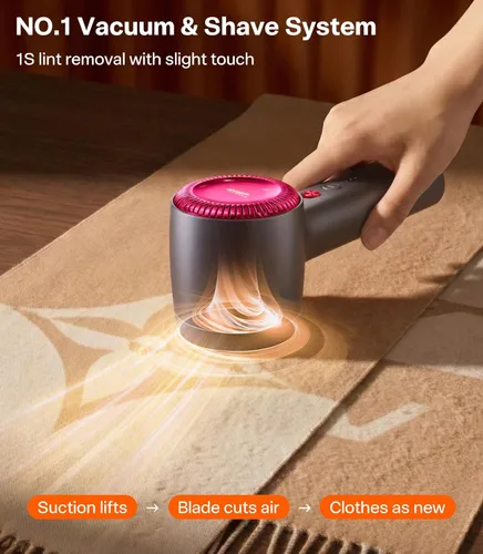 Miniatura 5 de TORRAS Afeitadora de Tela Recargable Removedor de Pelusa Eléctrico de 3 Velocidades Elimina Pelusas y Bolitas de Cachemira, Lana, Ropa, Suéter, Perla