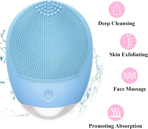 Miniatura 3 de Cepillo de limpieza facial, 3 en 1, limpiador facial eléctrico de silicona suave impermeable, recargable por USB, IPX7, resistente al agua, cepillo