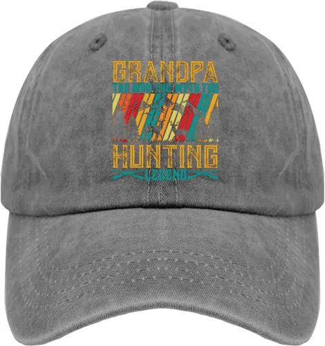 Dad Hats GGRANDPA The MRN The Myth The Hunting Legend Gorra de béisbol, divertida gorra para hombre Pigmento gris