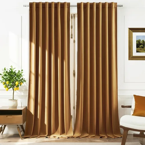 Miniatura 8 de Timeper Cortinas opacas de terciopelo negro de 42 pulgadas de ancho x 84 pulgadas de largo, cortinas opacas para dormitorio, sala de estar, cortinas