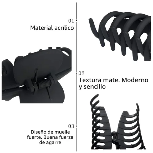 Miniatura 3 de OWIIZI Pinzas grandes para el cabello para mujer, 4.3 pulgadas, diseño de leopardo mate, pinzas para el pelo jumbo, antideslizantes, pinzas