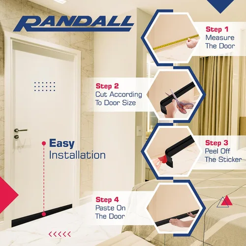 Miniatura 6 de Tope adhesivo para puerta con respaldo de silicona – Sello de puerta adhesivo para puertas interiores y exteriores, insonorizado y aislante de aire
