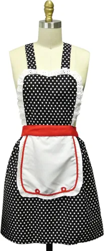 Miniatura 2 de Delantales de uniforme de cocina para mujer, negro, talla única de EE. UU