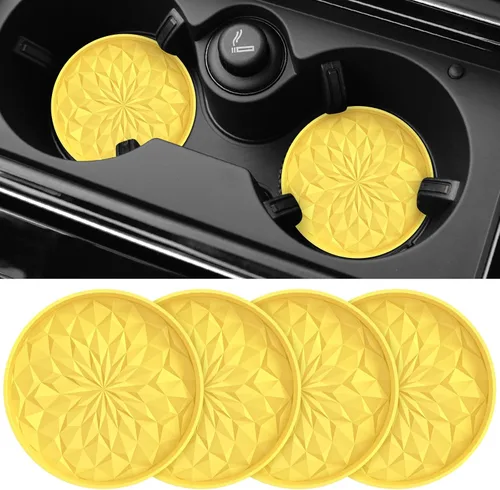 ME.FAN Posavasos de automóvil para portavasos [4 unidades] – Alfombrillas de silicona empotradas de 2.75 pulgadas – Accesorios universales