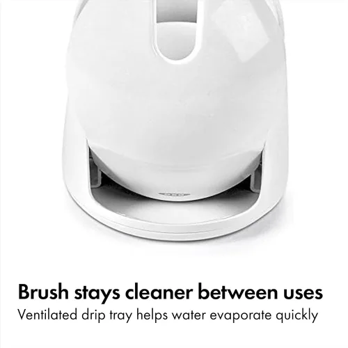 Miniatura 5 de OXO Good Grips Cepillo de inodoro compacto con contenedor y recipiente, cepillo para taza de baño y soporte con puerta automática para contenedor