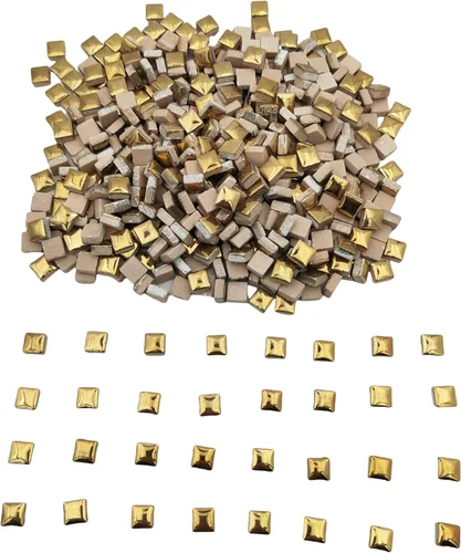Miniatura 24 de 500 PCS / 1.1 LB Azulejos de Mosaico Cuadrados de Cerámica, 0.4 x 0.4 pulgadas Hechos a Mano para Hacer Micro Azulejos de Mosaico Creativos