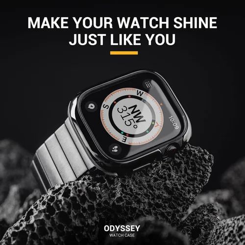 Miniatura 8 de MAGEASY Funda resistente de aluminio de calidad aeronáutica para Apple Watch de 45mm Series 9, 8, 7 Carcasa metálica dura 2 en 1 con parachoques