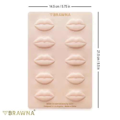 Miniatura 2 de BRAWNA 3D Lip PMU Practice Skin - 10 formas de labios - Piel de práctica de tatuaje de labios - Suministros PMU